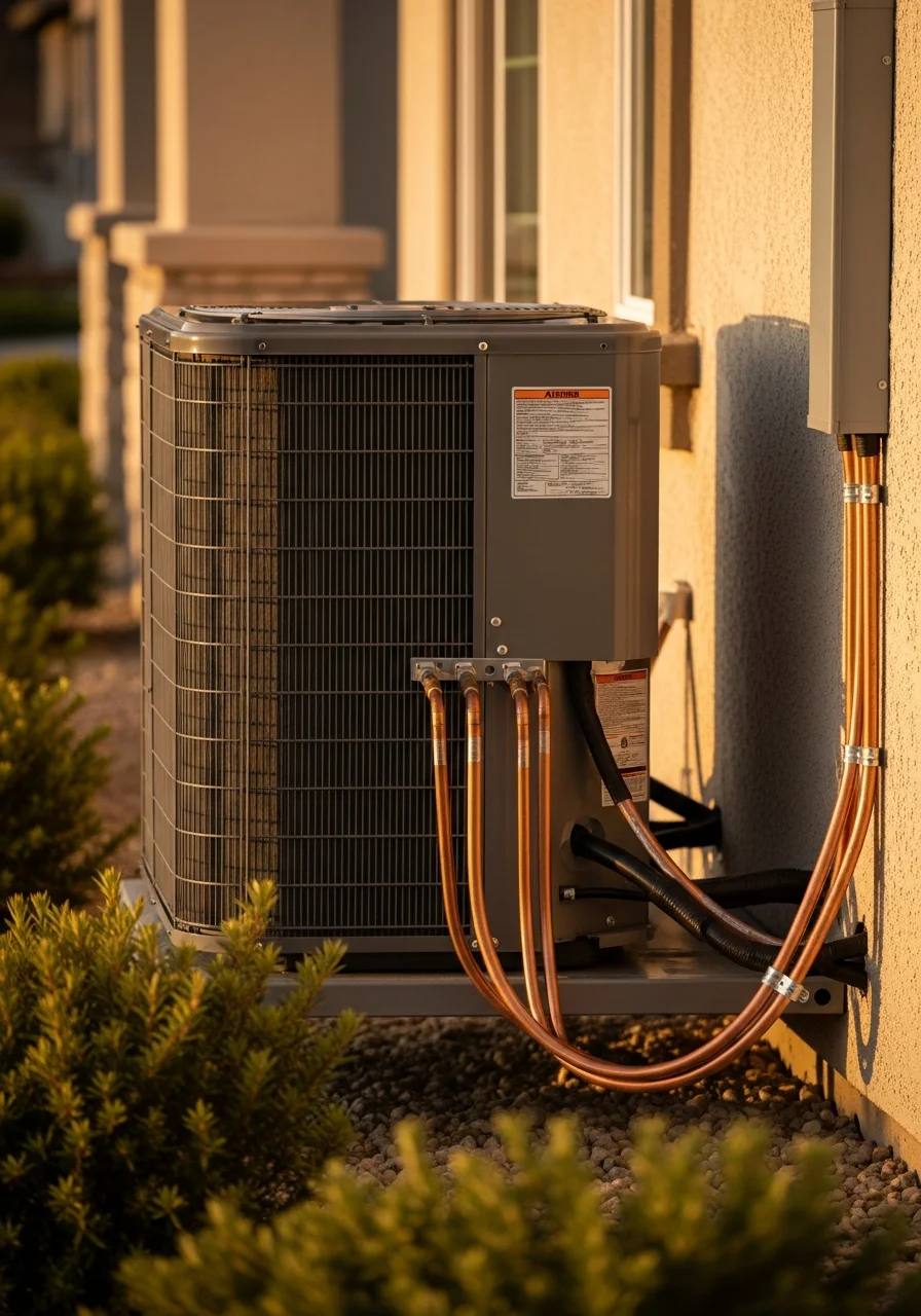 Air conditioning unit installation in Corona home during summer heat